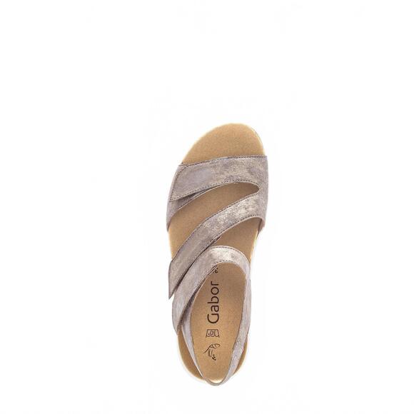 NEW GABOR women's 43.600 strappy sandal in caruso metallic muschel